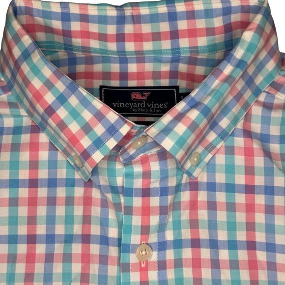 Vineyard Vines Cattail Check Classic Murray Shirt Checkered Button Front Size Md - Picture 2 of 6